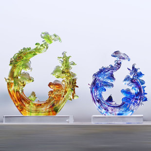 琉璃鱼风水礼品摆件金玉满堂居家客厅办公风水玄关新年吉祥鱼送礼