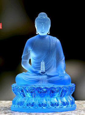 琉璃药师佛托塔佛像摆件