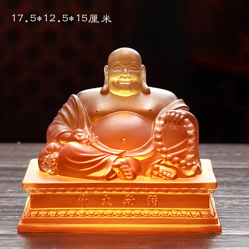 琉璃弥勒佛笑佛大肚佛佛像摆件居家客厅佛堂寺庙供奉礼佛佛具用品