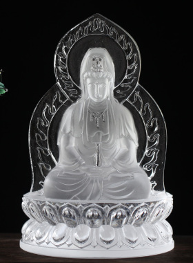 琉璃双面观音菩萨底座摆件佛具