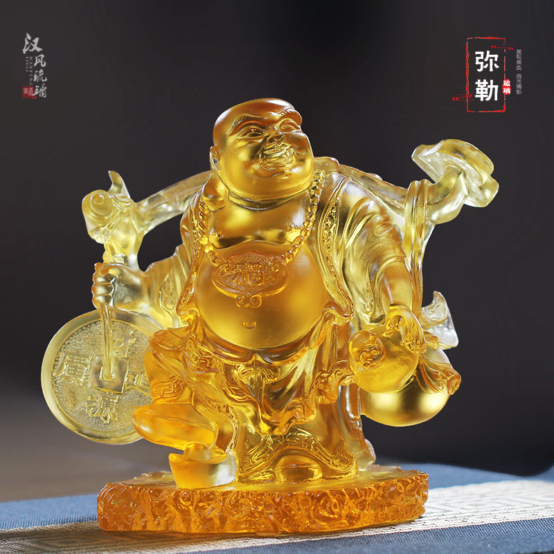琉璃弥勒佛笑佛摆件居家佛堂供奉寺庙礼佛佛具工艺品布袋和尚佛像