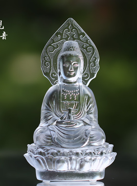 琉璃背光观音菩萨佛像坐像