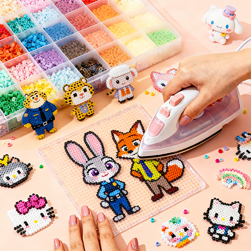 拼豆豆手工diy材料套装工具玩具