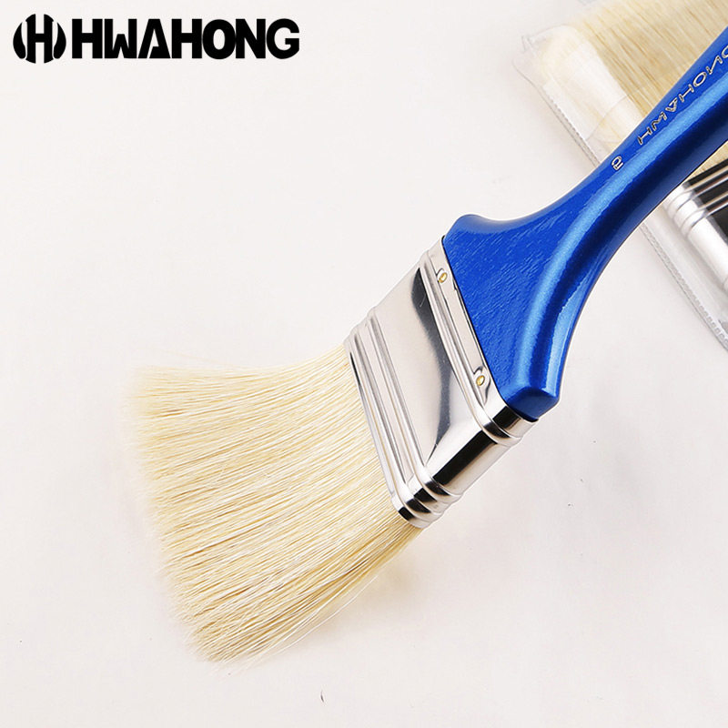 华虹167 油画排刷 丙烯画刷子水粉底纹刷 猪鬃排刷 肌理刷 长毛平面板
