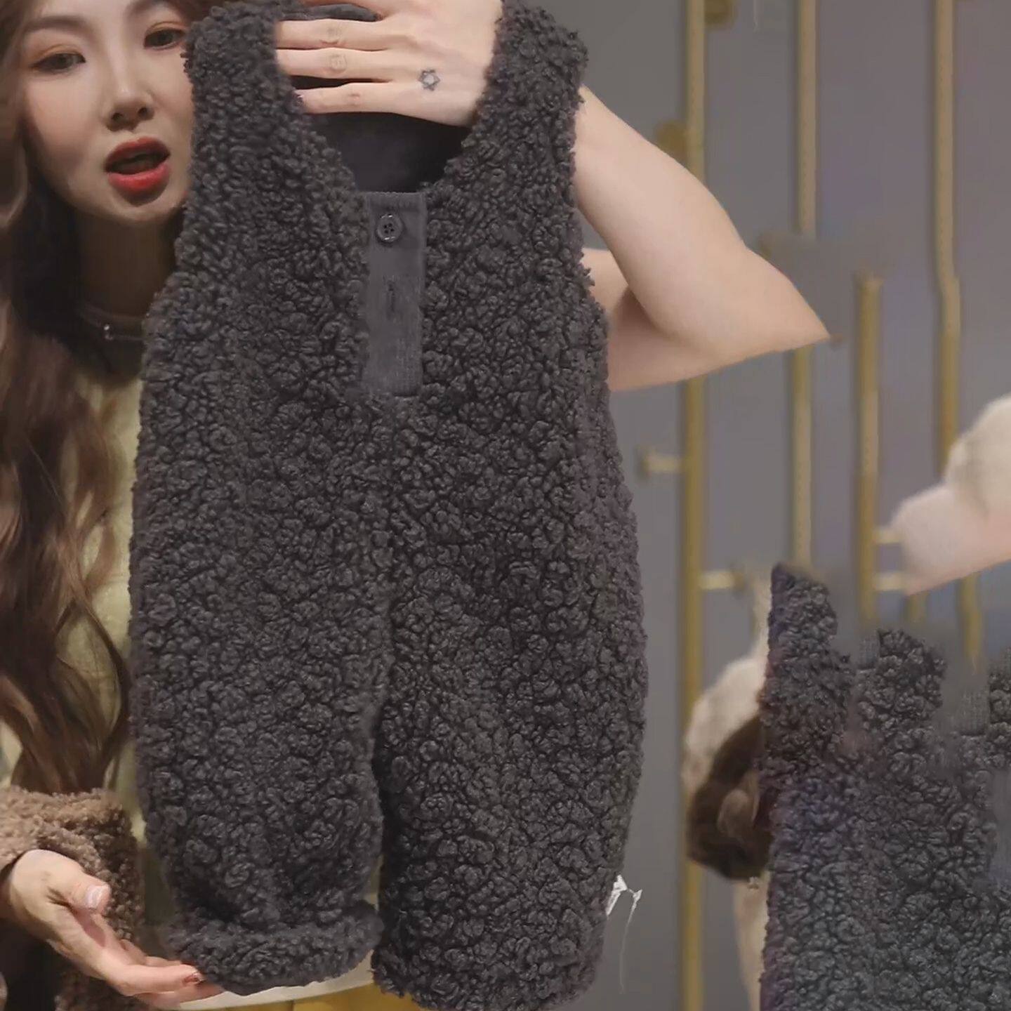 秋冬季新款儿童男童女童韩系时尚可爱加绒背带裤宝宝保暖连体衣服