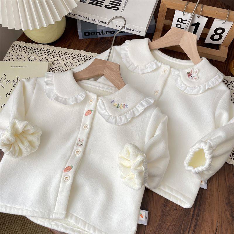 2025秋冬花边翻领一体绒衬衫加厚打底衫女童上衣棉宝宝娃娃领加绒,童装/婴儿装/亲子装,衬衫,淘宝优惠券,粉丝福利购,淘宝优惠卷