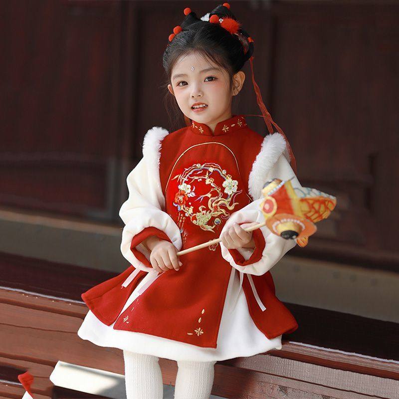 儿童拜年服喜庆演出服加