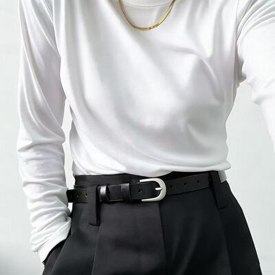 2026新款复古真皮针扣腰带男女