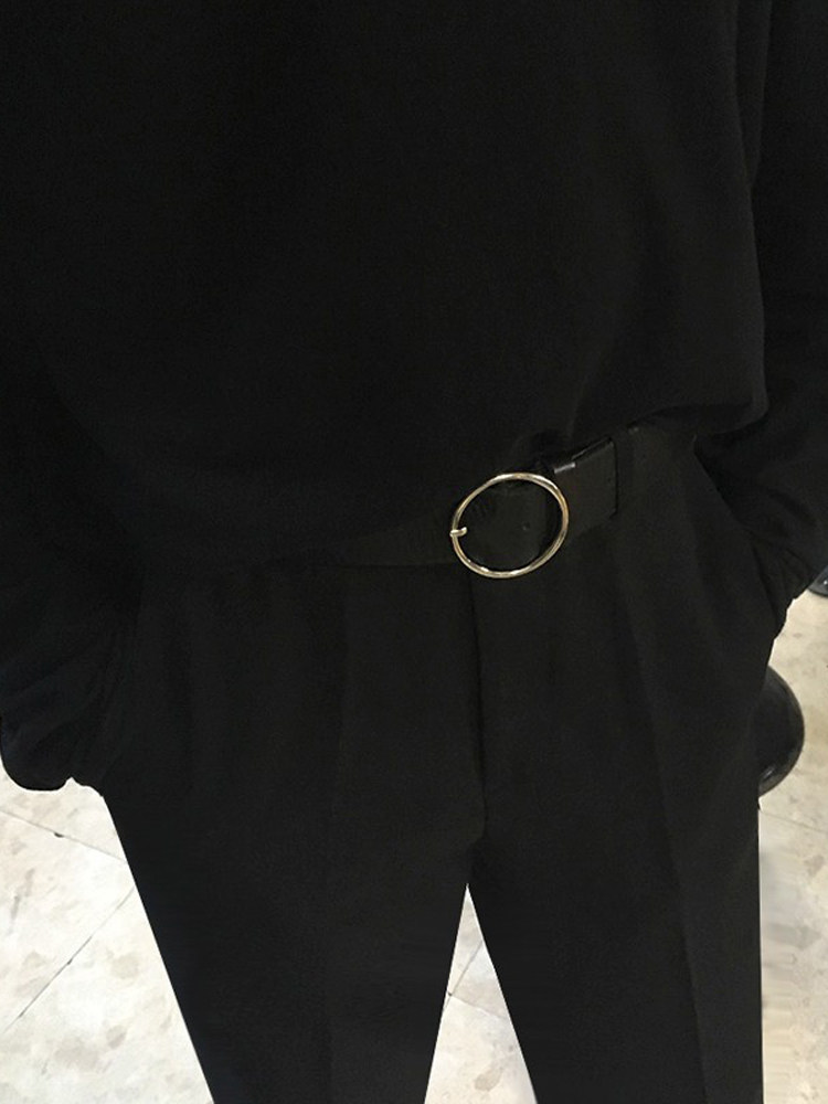 韩版男士腰带男英伦风休闲皮带男女真皮圆环百搭西裤带学生青少年