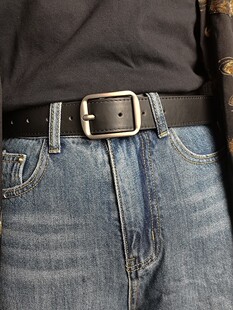 链 饰裤 针扣腰带男女ins潮流百搭港风休闲皮带西裤 带加长年轻人装