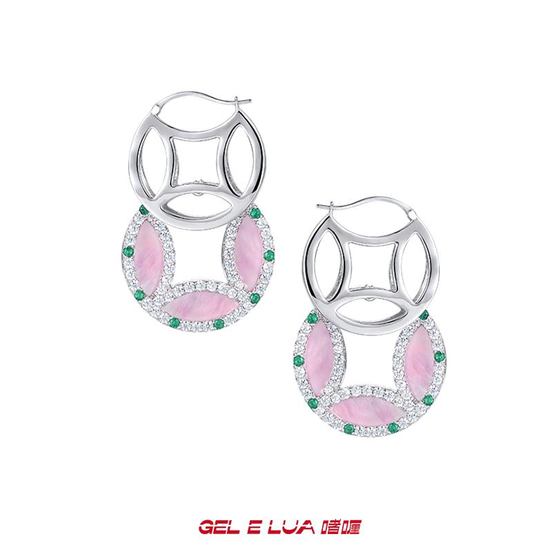 GELELUA/啫喱小众原创设计金币耳钉中式精致小众设计国风耳饰女