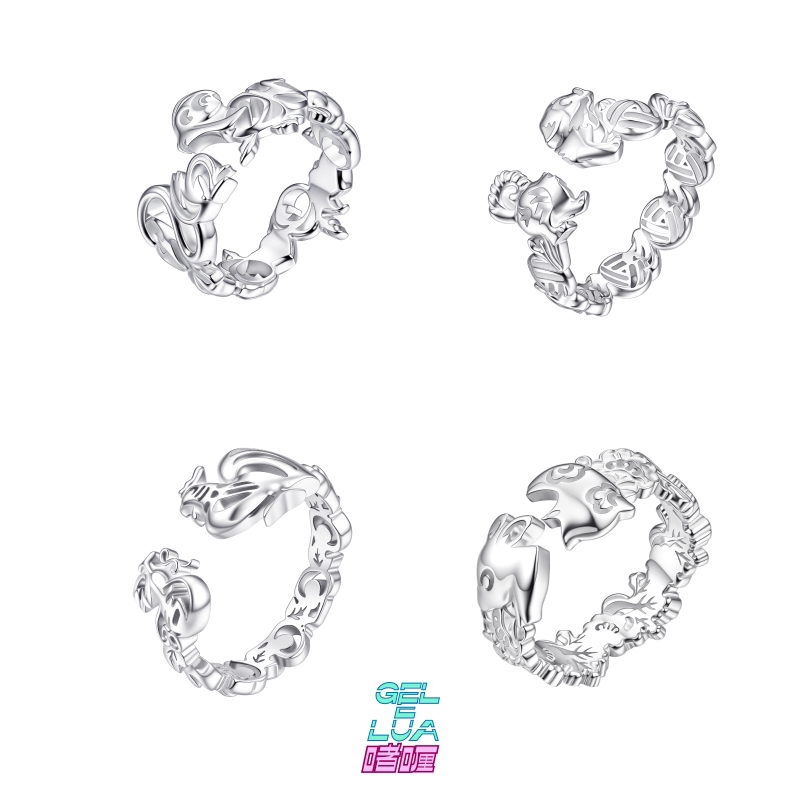 GELELUA啫喱十二辰灵【猴鸡狗猪】925银生肖戒指本命年长辈送礼