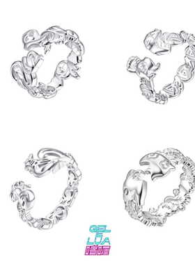 GELELUA啫喱十二辰灵【猴鸡狗猪】925银生肖戒指本命年长辈送礼