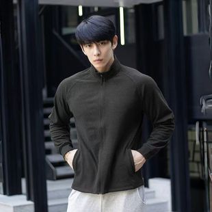 健身拉链外套长袖 重磅双面德绒保暖加厚运动修身 男士 Gym秋冬新款