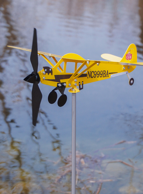 户外金属飞机风车风向标随风转庭院花园阳台装饰摆件模型创意工艺