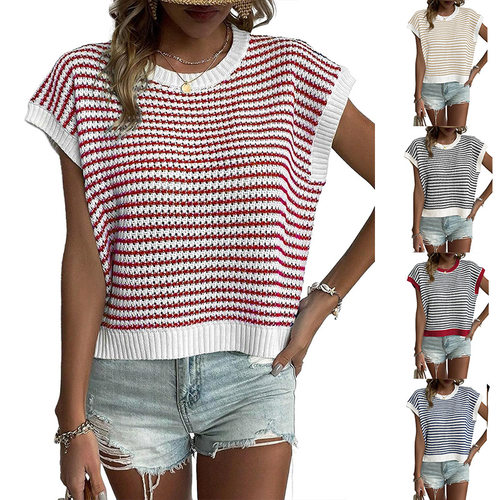Fashion women's knitted sweater and casual sweater vest top