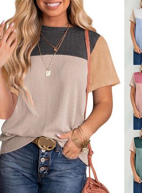 women's Summer short sleeved shirt  girls pullover top