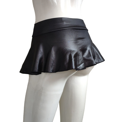 New sexy single-layer mini skirt, faux leather dancing skirt