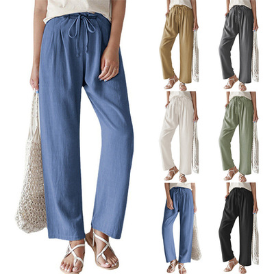 Spring and summer loose casual women's pants, elastic waist