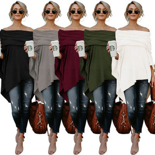 women's collar top T-shirt elegant style polyester shirt