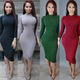 Dress Bandage Long women Sexy Skirt Sleeve Regular