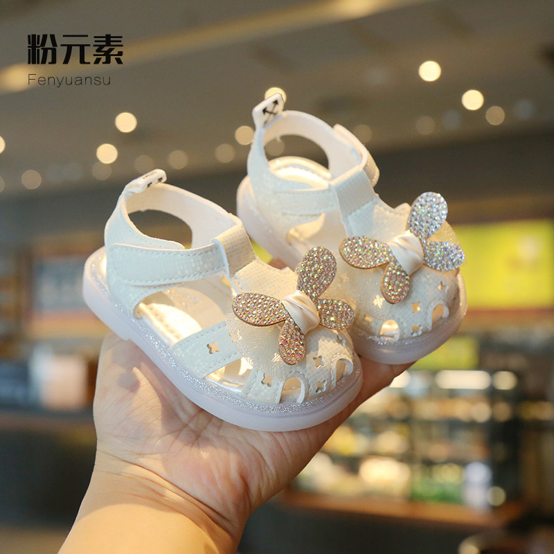 女宝宝凉鞋夏包头洋气公主鞋幼童一岁小童防滑女婴儿鞋软底学步鞋