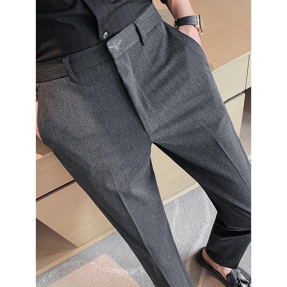 灰色西裤男2025新款韩版修身帅气百搭西服长裤子男士休闲裤1129w