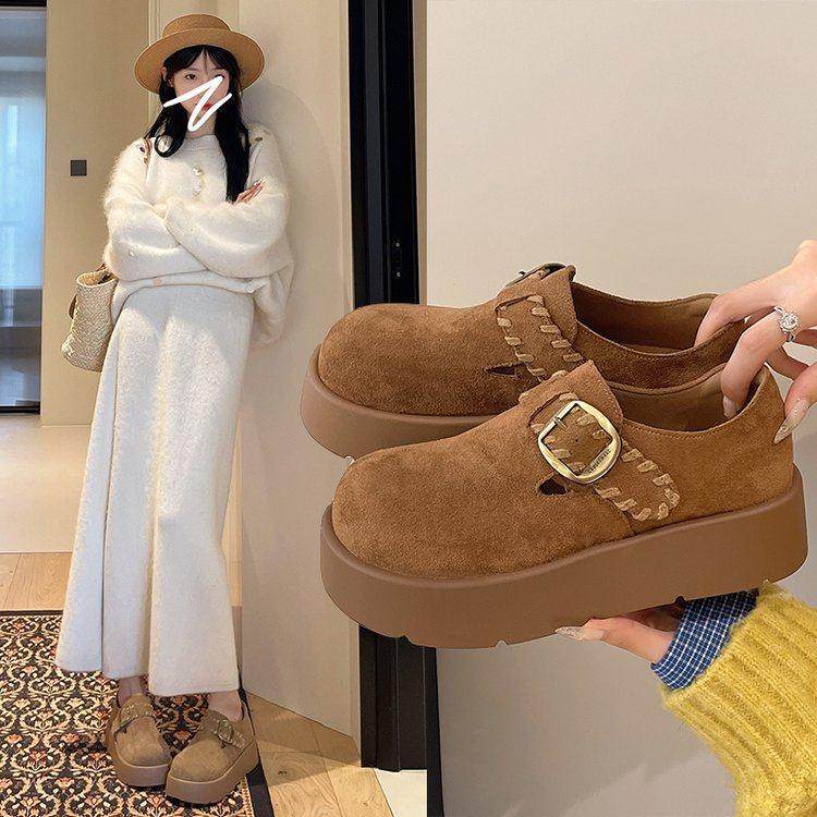 厚底勃肯鞋女2026年春增高一脚蹬乐福鞋全包博肯单鞋子0115w,女鞋,勃肯鞋/软木鞋,淘宝优惠券,粉丝福利购,淘宝优惠卷