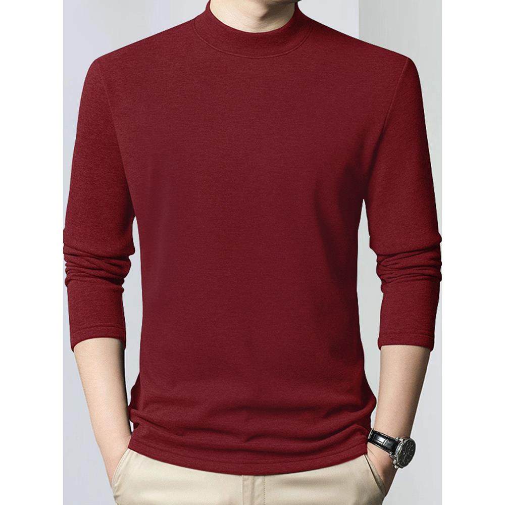 酒红色双面加打底衫男秋冬半高领保暖内衣修身内搭长袖t恤上0120k,男装,T恤,淘宝优惠券,粉丝福利购,淘宝优惠卷