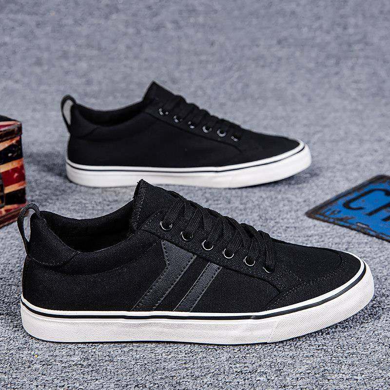 春秋帆布鞋男2026年新款韩版潮流透气休闲鞋子百搭低帮滑板0108k