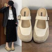 春季 配裙子防滑浅口博0127z 女外穿2026新款 厚底勃肯鞋 包头半拖鞋