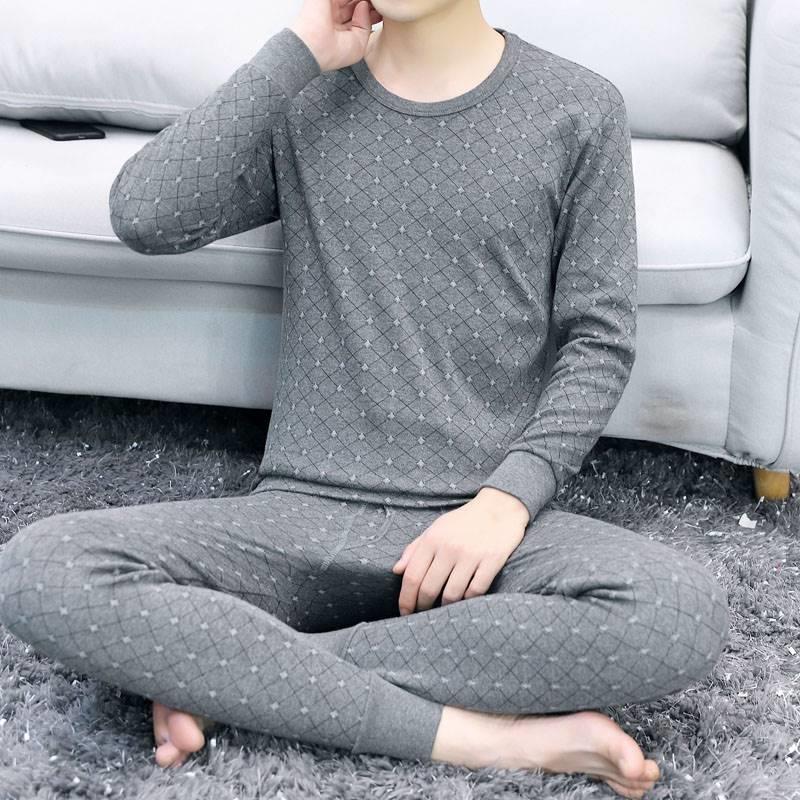 高档纯棉秋衣秋裤套装男士薄款全棉内穿秋衣裤一套中年贴身1207m