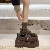 春季 0127z 厚底百搭魔术贴乐福勃肯鞋 英伦风小皮鞋 女2026新款