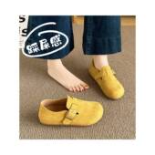 春季 全包丑萌豆豆0127z 软底一脚蹬单鞋 厚底黄色勃肯鞋 女2026新款