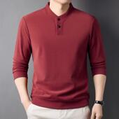 男士 装 长袖 春季 T恤立领钮扣打底衫 卫衣休闲春季 大尺码 po0128w