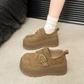 女2026新款 春季 风松糕厚底勃肯鞋 一脚蹬增高小个子魔术贴单0127z