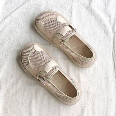 春夏季森系包头凉鞋女鞋子2026新款网鞋镂空透气外穿洞洞鞋0408k1