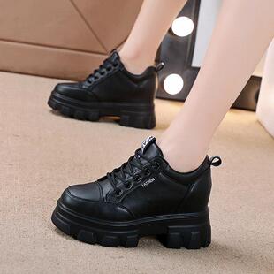 春夏增高女鞋2026春季新款小皮鞋女式英式厚底厚底鞋平底鞋0311d
