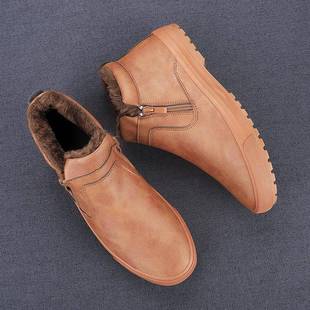 潮流百搭马丁靴加绒时1226z 韩版 秋冬2025年中帮短靴休闲皮鞋 男士