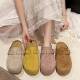 女2026新款 春季 一脚蹬丑萌勃肯鞋 百搭懒人厚底外穿包头半拖0127z