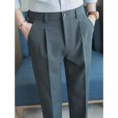 裤 感直筒小西裤 子男士 休闲西装 2026新款 春夏商务长裤 男款 0204w