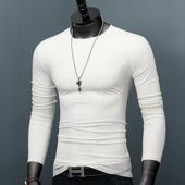 T恤男士 T恤修身 打底衫 圆领长袖 年春季 装 内搭春季 上衣潮0204w
