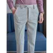 百搭商务修身 厚款 0204w 2026新款 英伦休闲直筒长裤 西裤 男春季