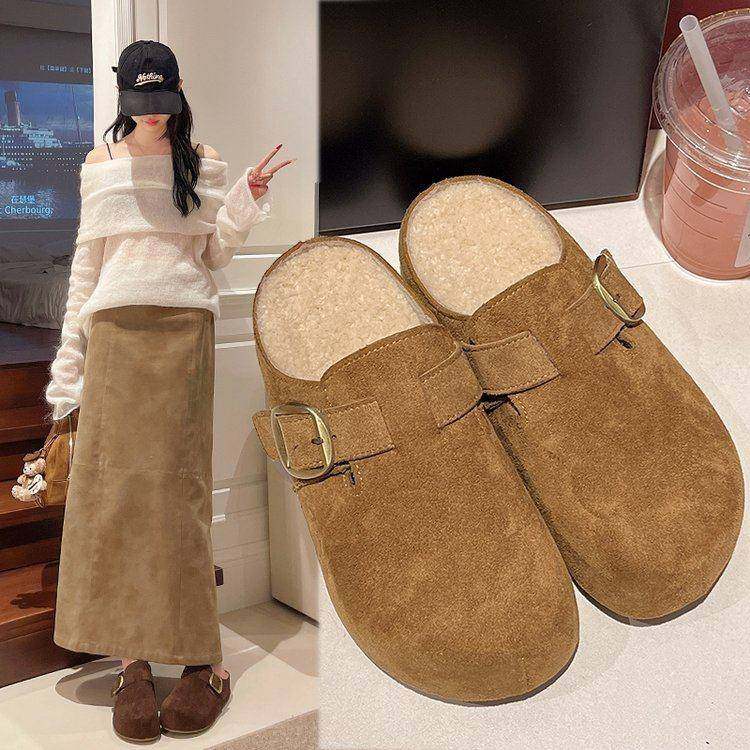 内增高厚底勃肯拖鞋女春秋加绒2026年新款一脚蹬毛毛包头半0115w,女鞋,勃肯鞋/软木鞋,淘宝优惠券,粉丝福利购,淘宝优惠卷