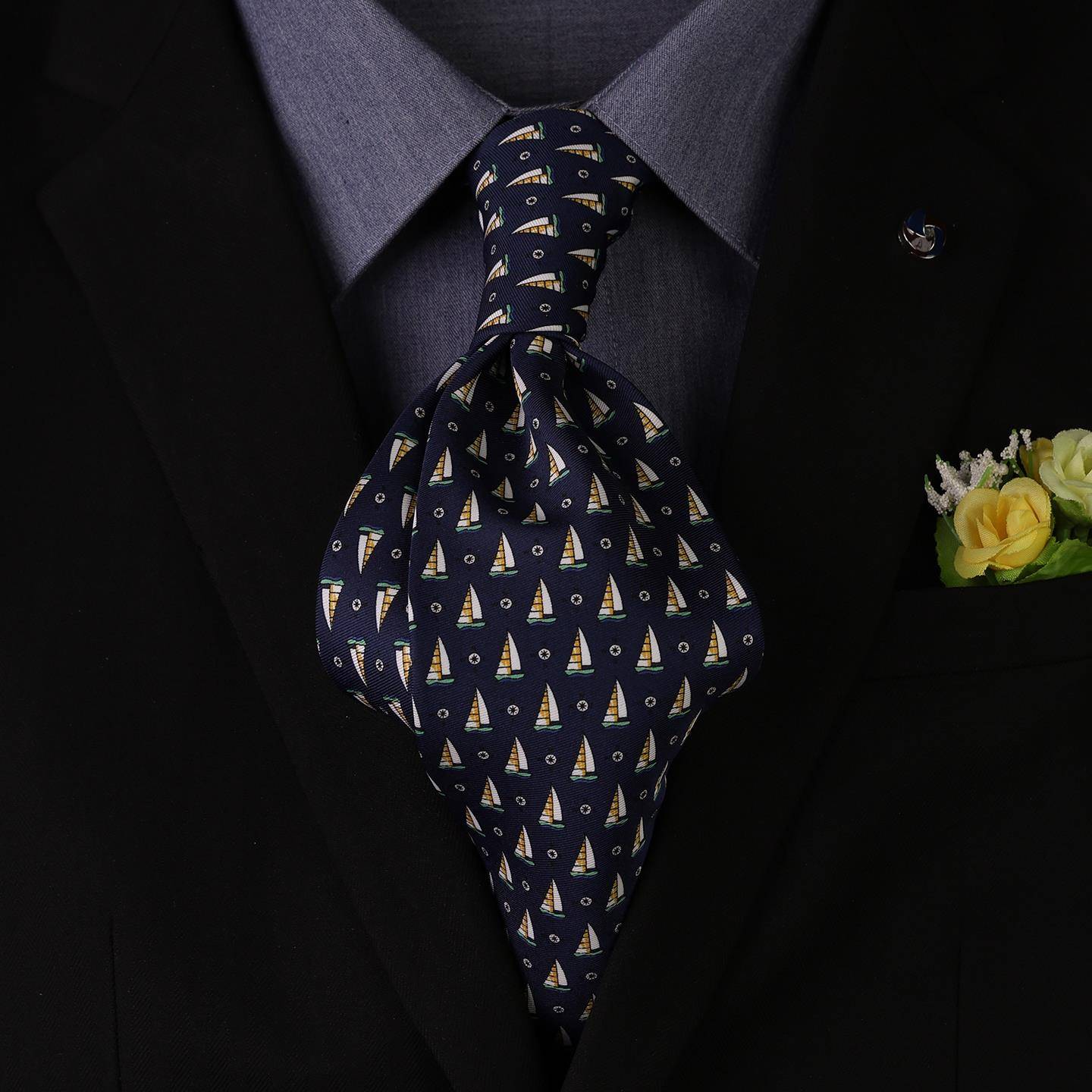 复10CM藏色手打领带西装商务休闲宽版新郎结婚1125w