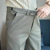 裤 春夏松紧腰西裤 子0204w 男士 商务休闲西装 男感修身 直筒裤