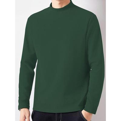 秋冬男士德绒打底衫墨绿色双面男款内搭长袖t恤加保暖中领纯1216k