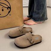 春季 一脚蹬懒人0127z 厚底增高博肯包头半拖鞋 勃肯鞋 女2026年新款