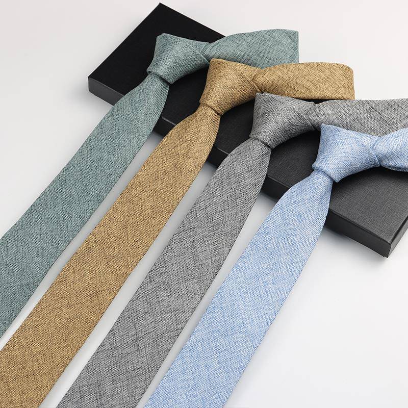 男领带士韩式正式工作专业婚礼新郎文简单蓝灰色6厘米手1212k