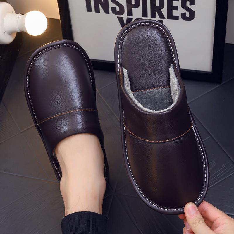 秋冬防水拖鞋男女家居用面室内厚底防滑卧室保暖1124z